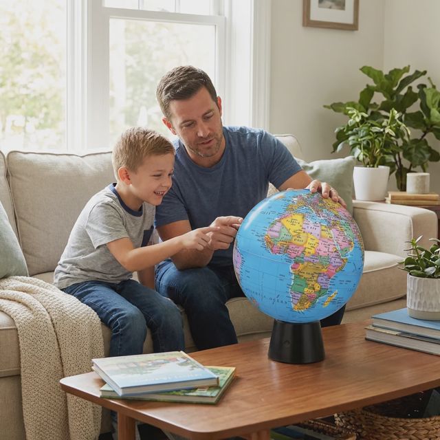 Globe Terrestre 20 cm – Globe Décoratif et Éducatif