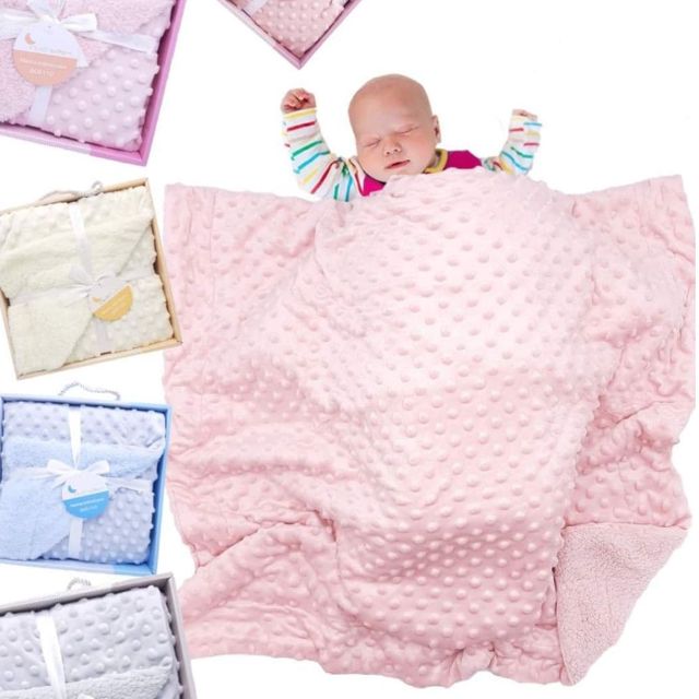 Couverture pour bébé motif cercle Rose crème