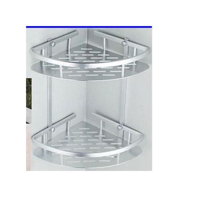 Étagère de coin de salle de bain 2 niveaux   brillant