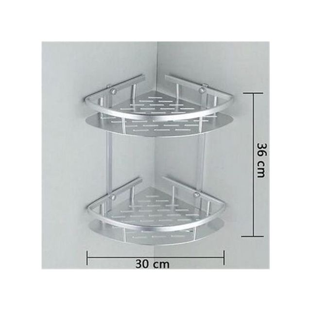 Étagère de coin de salle de bain 2 niveaux   brillant