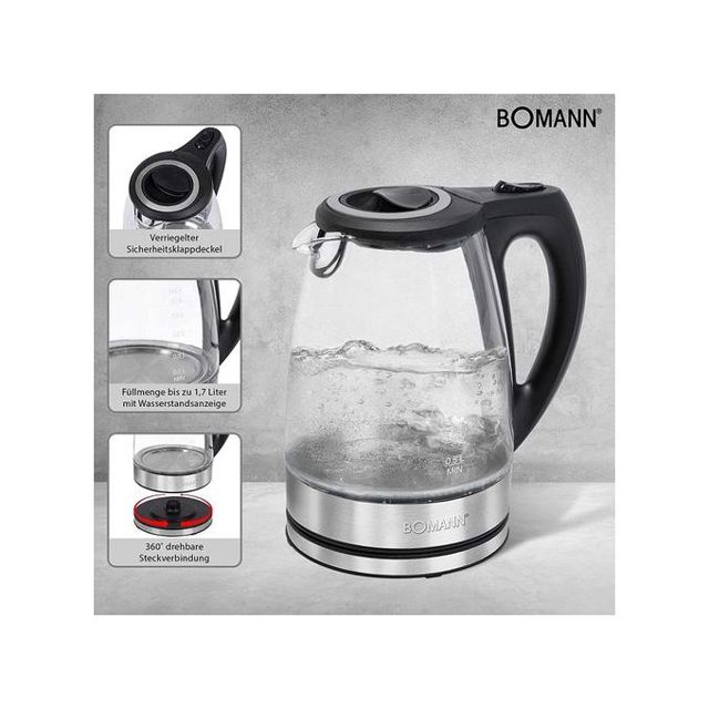 Bomann Wks 6032 Bouilloire  Verre 1.7L 2200W