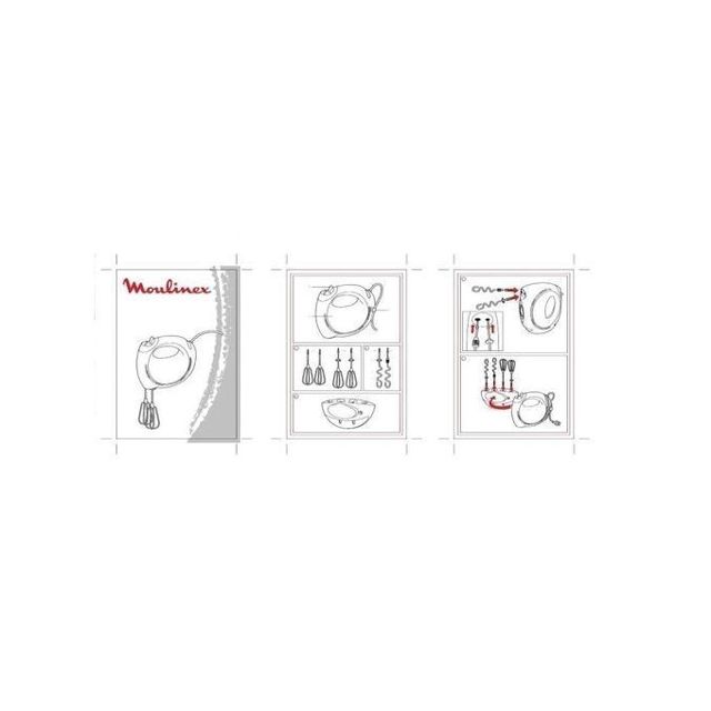 Moulinex batteur easymax  Abm11A30  2 vitesses 200w