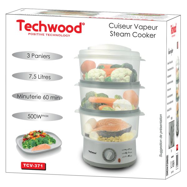 Techwood cuiseur vapeur 7.5L tcv-371