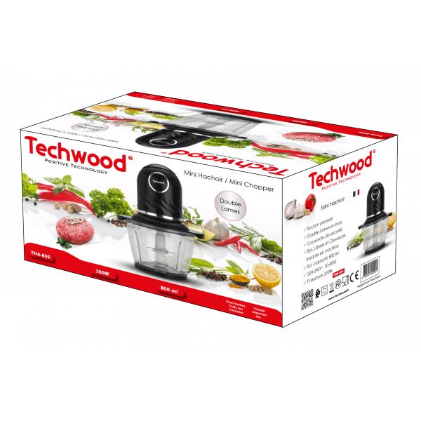 Techwood Mini Hachoir   300W  4 Lames Inox