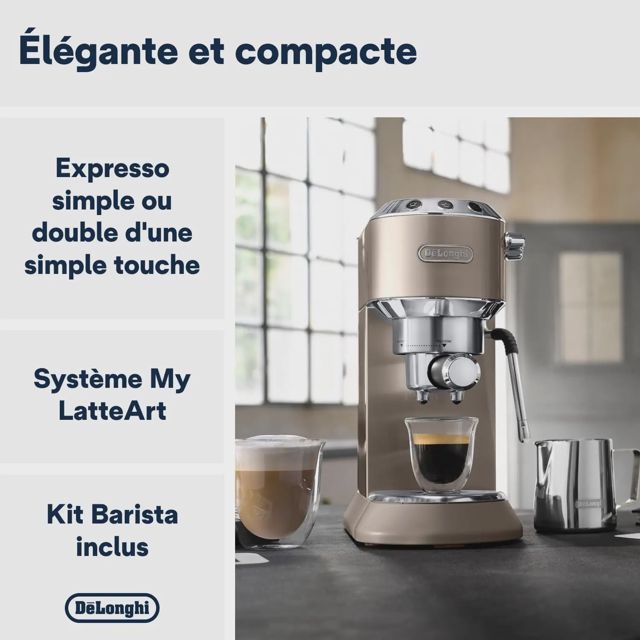 DeLonghi cafetiere dedica pompe metalic  EC785.BG