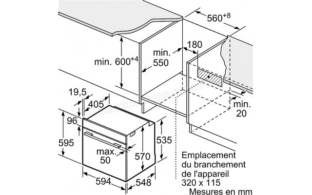 Bosch four encastrable Série 4 pyrolye HBA372ES0