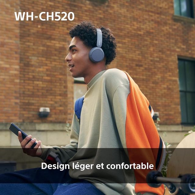 Sony casque bluetooth sans fil noir WH-CH520