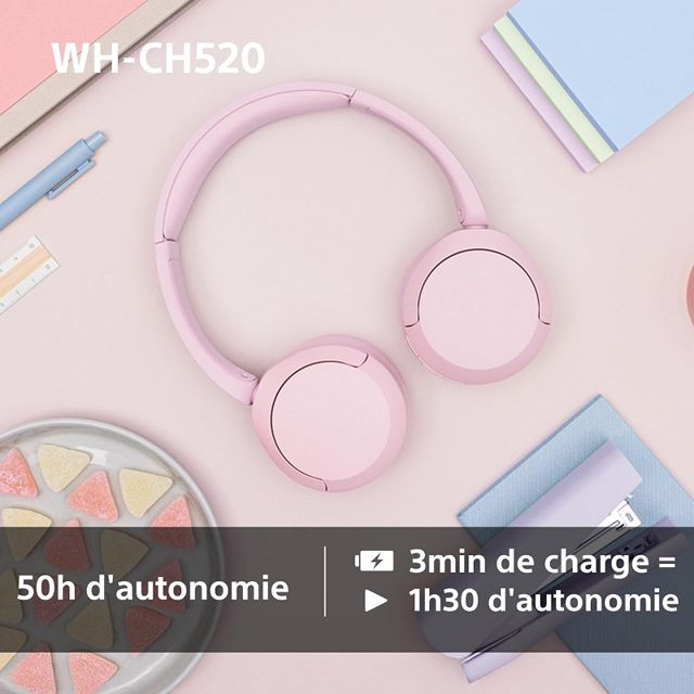 Sony casque bluetooth sans fil noir WH-CH520