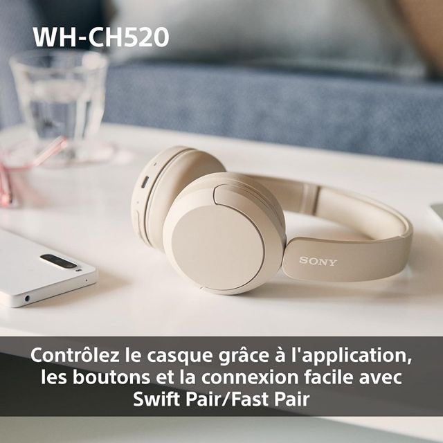 Sony casque bluetooth sans fil noir WH-CH520