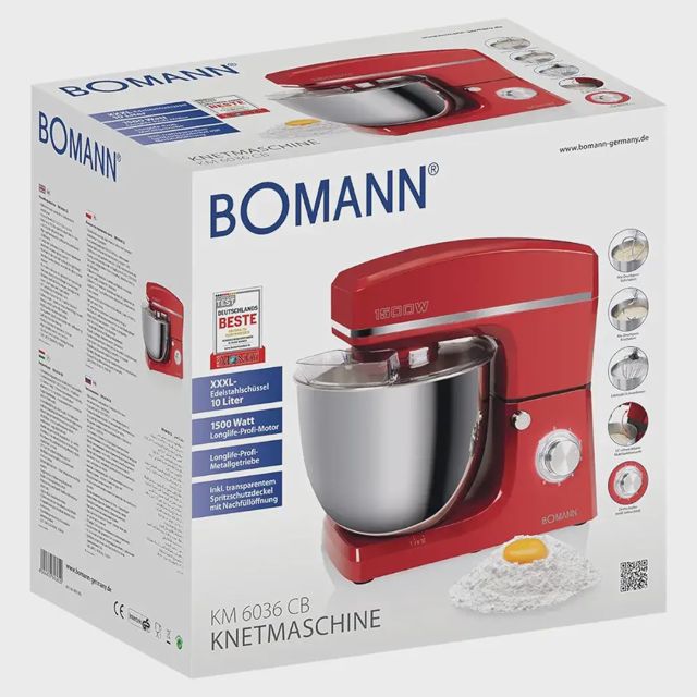 Robot pétrin  10L 1500W Bomann KM 6036 CB Rouge