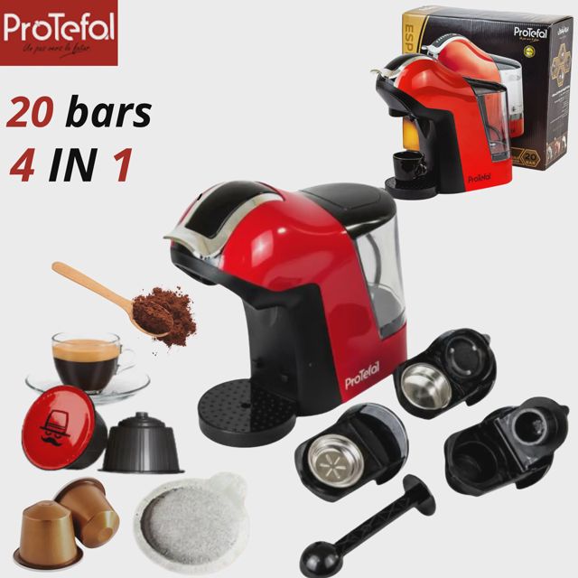 Protefal machine à café  cafetiere 20 bars 4 en 1 EM-308 R