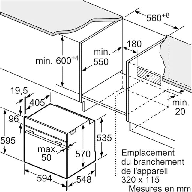 Bosch  Four  Encastrable Série 6  pyrolyse  HBG579BS3F