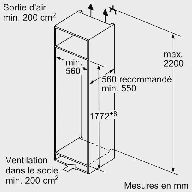 Siemens iQ500 StudioLine Réfrigérateur Intégrable