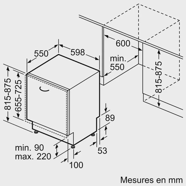 Bosch Lave vaisselle encastrable Série 6 SMD6ECX00E