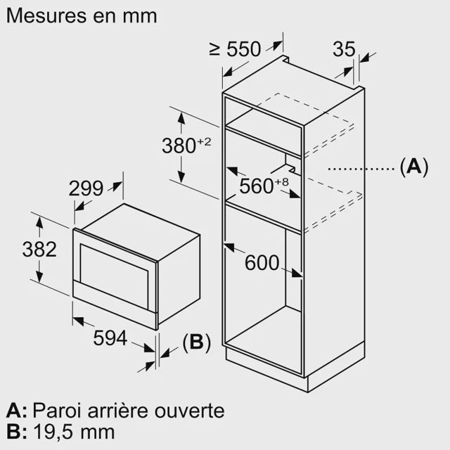 Bosch Micro-ondes encastrable Série 8 BFL9221B1