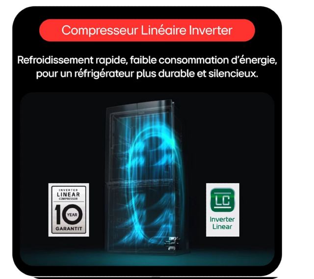 Réfrigérateur Américain LG GSLC40EPFE  638 L