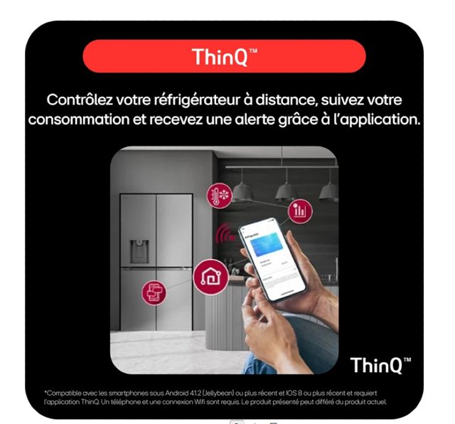 Réfrigérateur Américain LG GSLC40EPFE  638 L