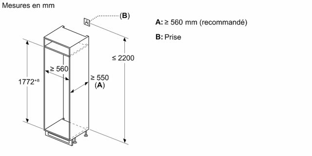 Bosch Réfrigérateur combiné intégrable  Série 4  KIV86VSE0