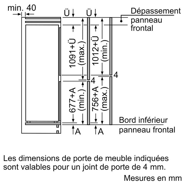Bosch Réfrigérateur combiné intégrable  Série 4  KIV86VSE0