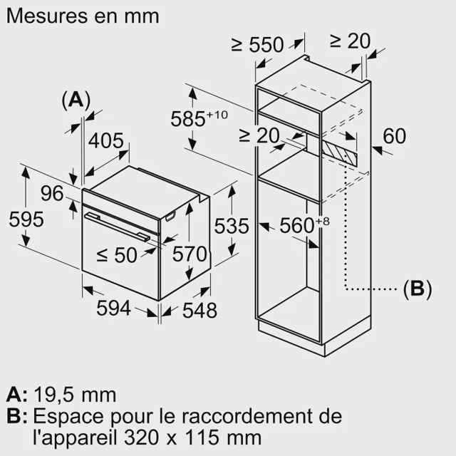 Bosch four encastrable serie 6 HBA572BB4  60cm