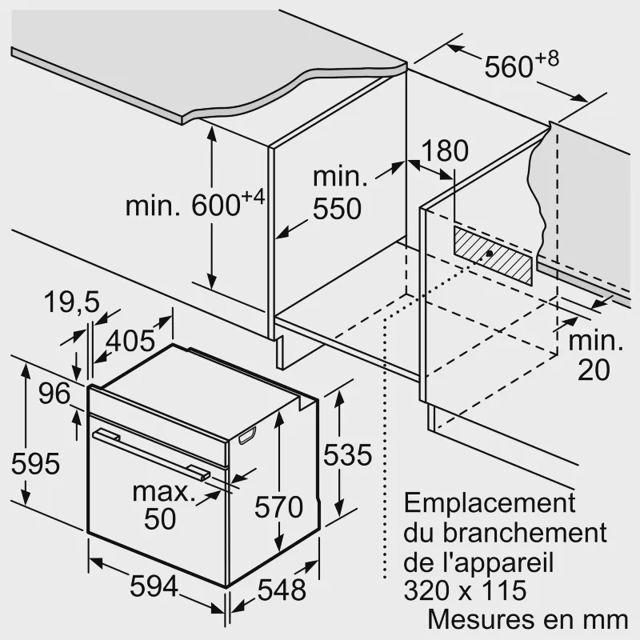 Bosch four encastrable serie 6 HBA572BB4  60cm