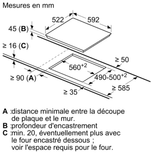 BOSCH  Plaque de cuisson Série 6 PKE611FN8E Direct Select