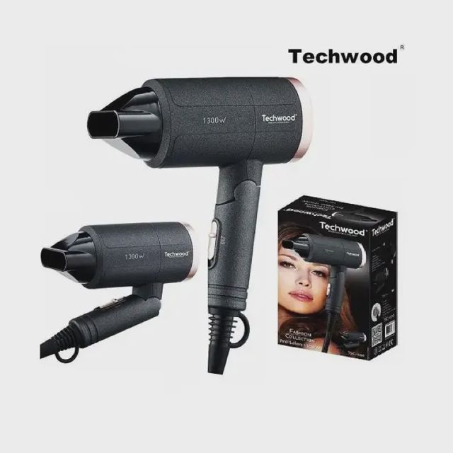 Techwood Sèche Cheveux Pliable Voyage  1300 W  TSC-1296