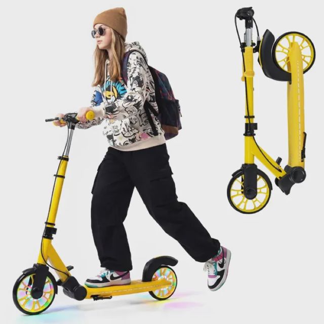 Trottinette vélo  clignotantes Jaune
