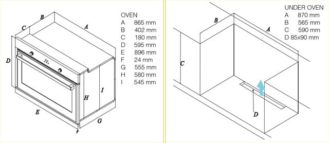 Proff F965 four encastrable  90 cm 101 litre  triple vitre