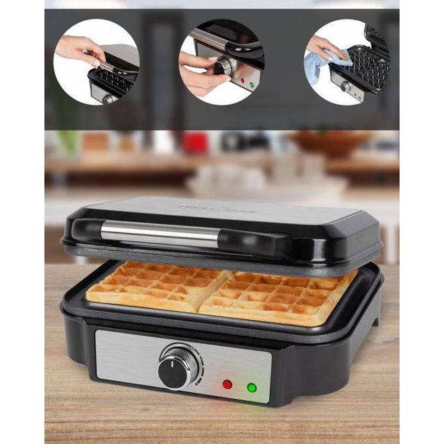 Proficook  Gaufrier Inox 1000W PC-WA1240