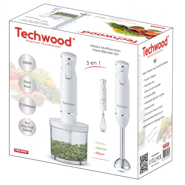 Techwood mixeur plongeant  3en1 600W TMS-9600