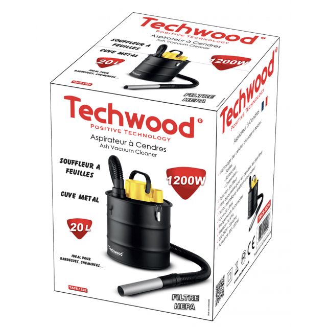 Techwood Aspirateur à Cendres 1200 wat  TACS-1226