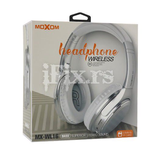 Moxom Casque Stéréo Sans Fil - Micro Sd- Mx Wl16  - Silver