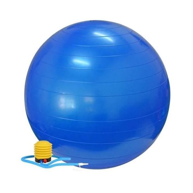 Fitness Ballon De Gym Avec Pompe  85 Cm  Bleu